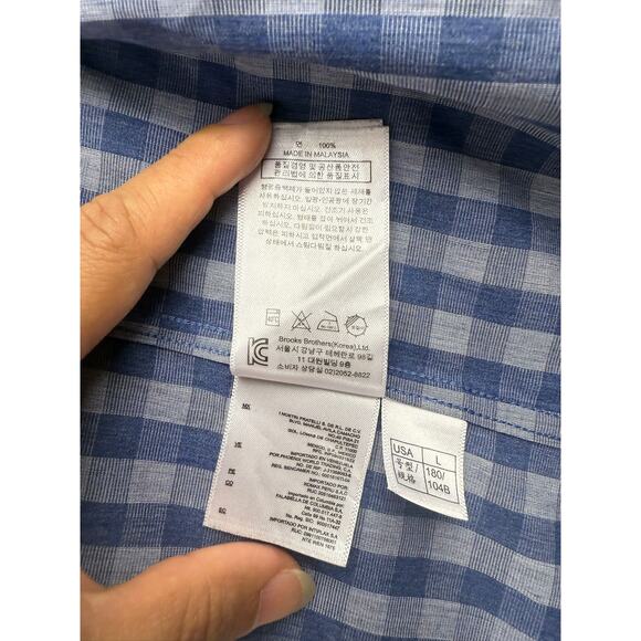 Brooks‎ Brothers Regent Button Down Shirt Men's Large Blue Plaid Colorful Preppy - Picture 6 of 11